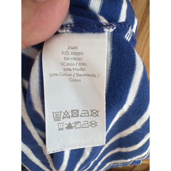 Boden Imogen Jersey Striped Dress 8R – Blue & White Stripes, V-Neck, 1/4 Sleeves - Picture 4 of 7